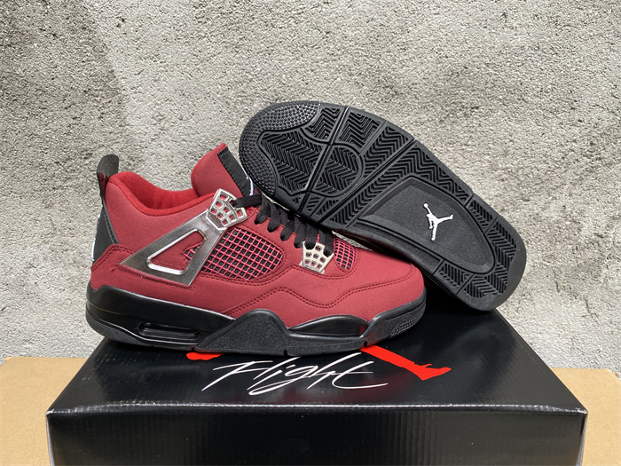 Men's Hot Sale Running weapon Air Jordan 4 Red/Black Shoes 193
